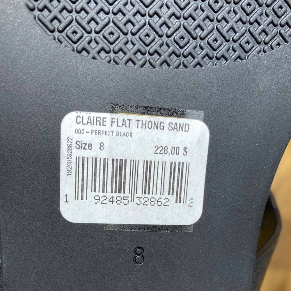 Tory Burch Claire Leather Flat Thong Sandal Black - Picture 11 of 15